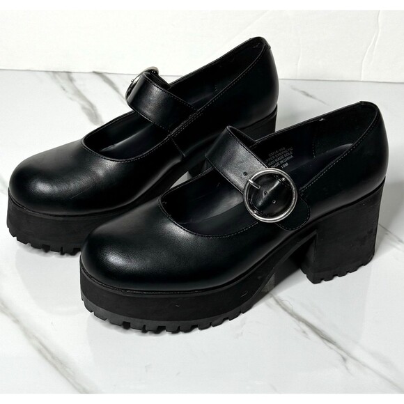 Current Mood Shoes - Current Mood Damnation Platform Heel Dolls Kill Black Mary Janes Size 10 Goth